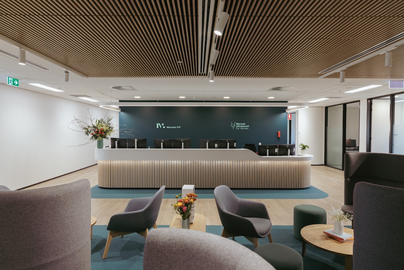 Level 1 reception and waiting room at Cremorne Private Day Surgery