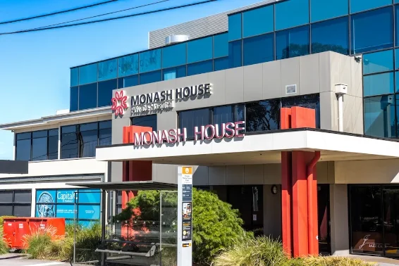 Monash House exterior, Clayton Road